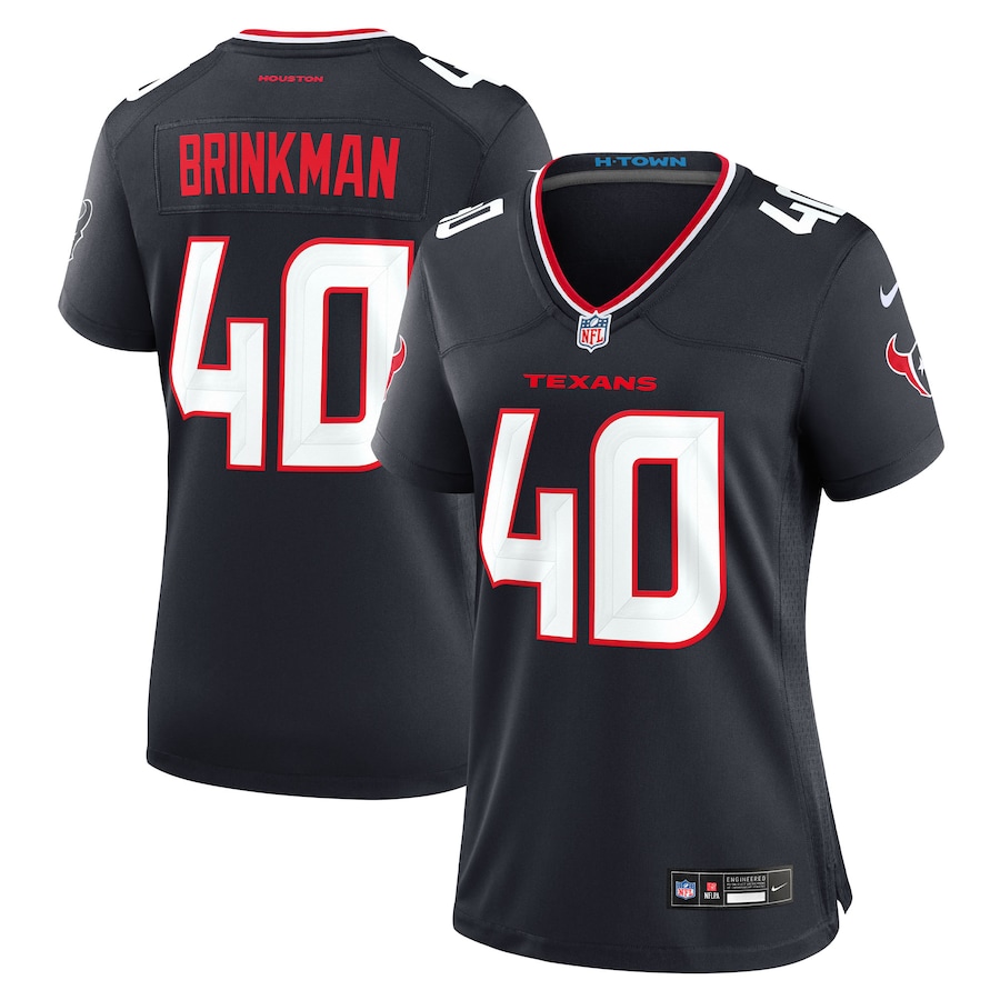 Women's Houston Texans Austin Brinkman Nike Navy Team Game Jersey