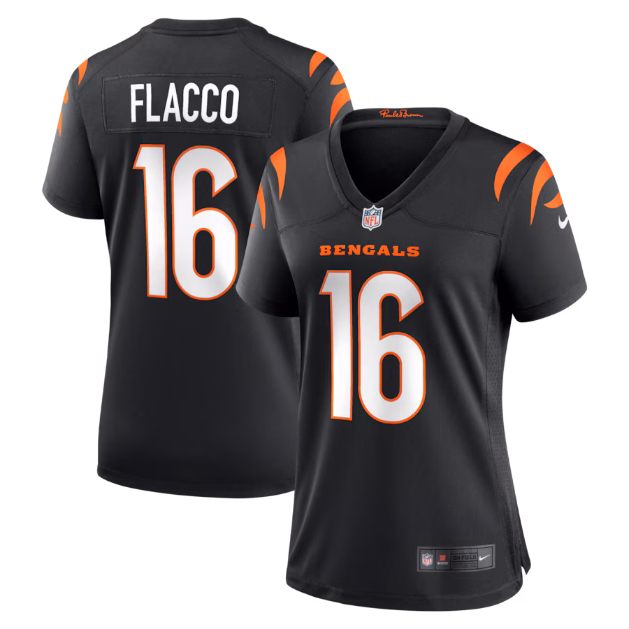 Women's Cincinnati Bengals Joe Flacco Nike Black Team Game Jersey