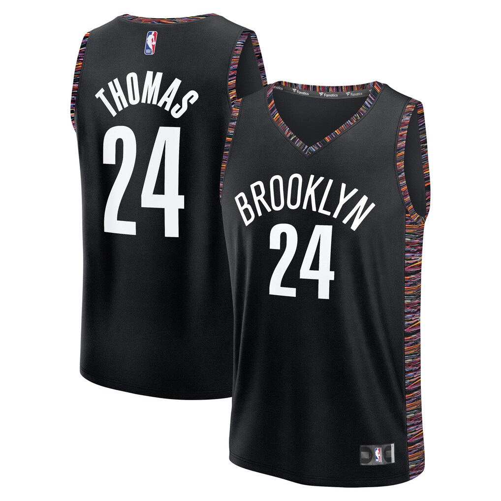 Youth Brooklyn Nets Cam Thomas Fanatics Black 2025/26 City Edition Fast Break Jersey