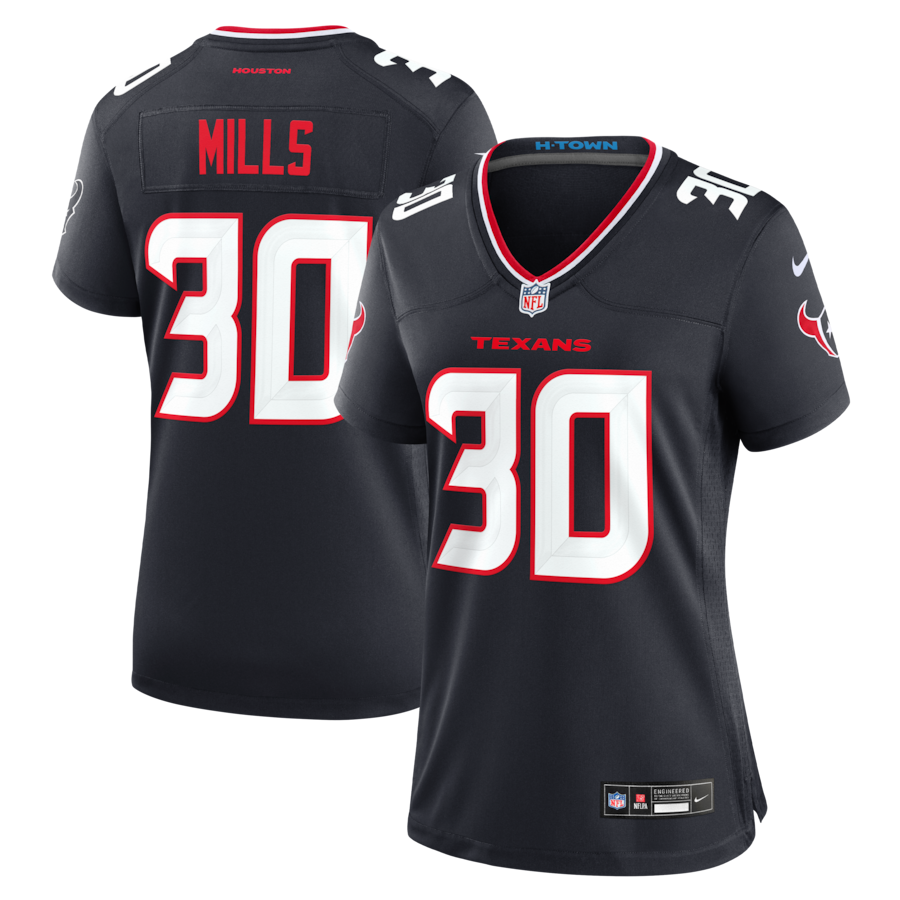 Women's Houston Texans Jalen Mills Nike Navy Team Game Jersey