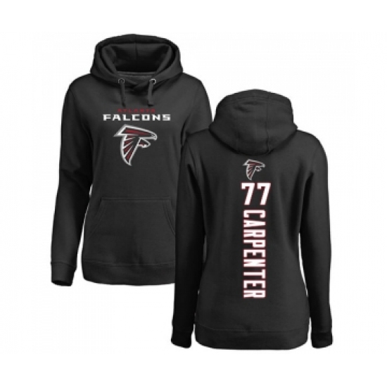 Football Women's Atlanta Falcons #77 James Carpenter Black Backer Pullover Hoodie