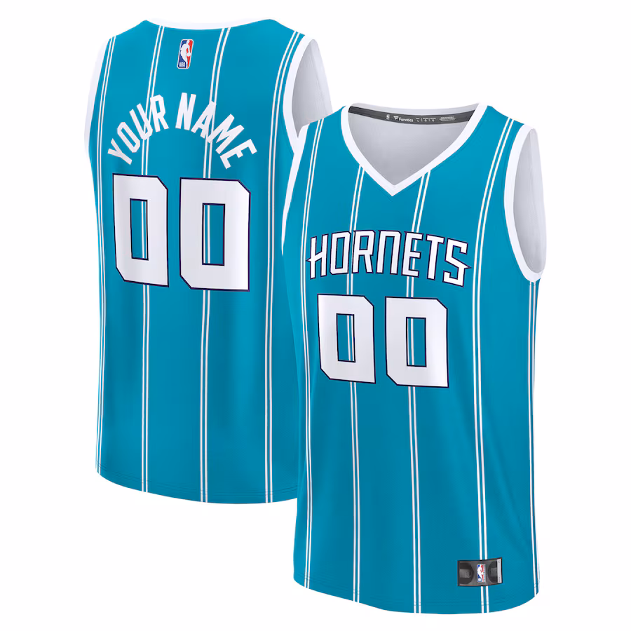 Youth Charlotte Hornets Fanatics Teal Fast Break Custom Replica Jersey - Icon Edition