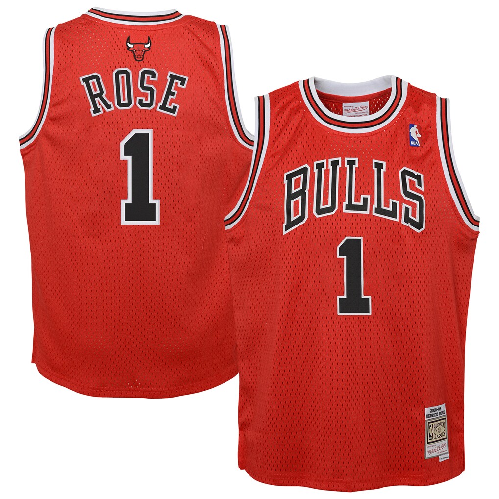 Youth Chicago Bulls Derrick Rose Mitchell & Ness Red 2008/09 Hardwood Classics Swingman Jersey