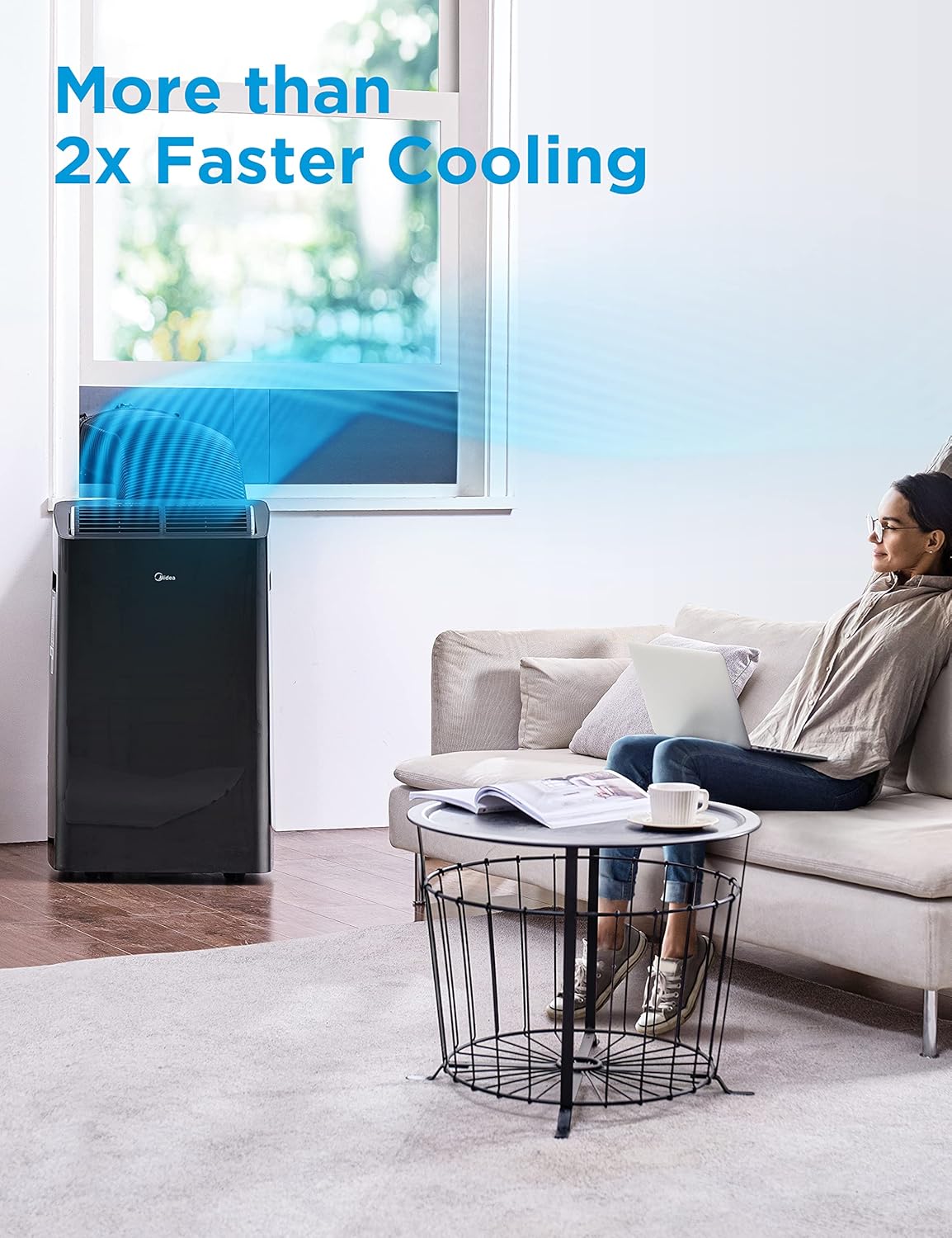Midea Duo 14K & 12K BTU Ultra Quiet Smart HE Inverter Portable Air Conditioners with Heat, Works with Alexa & Google Assistant