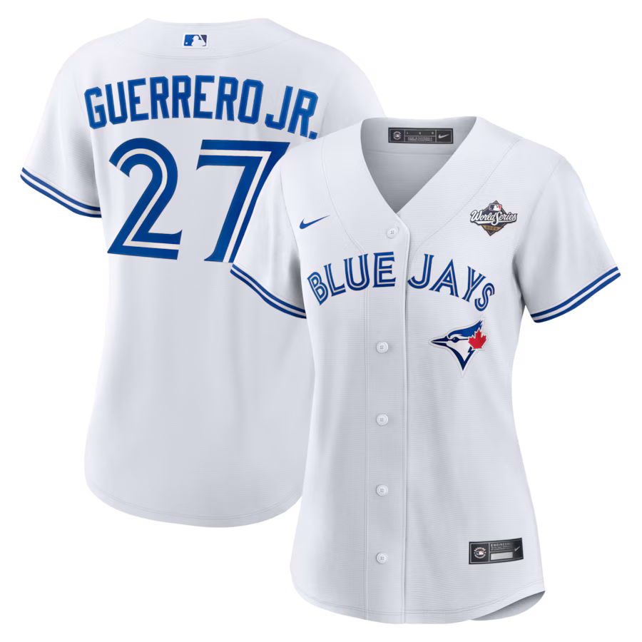 Women's Toronto Blue Jays Vladimir Guerrero Jr. Nike White 2025 World Series Home Replica Jersey