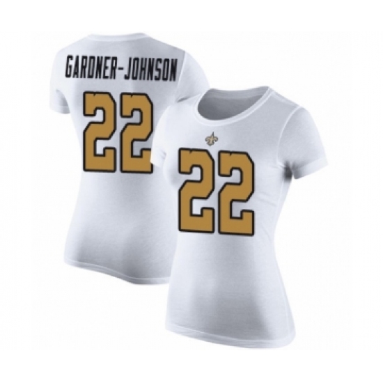 Football Women's New Orleans Saints #22 Chauncey Gardner-Johnson White Rush Pride Name & Number T-Shirt