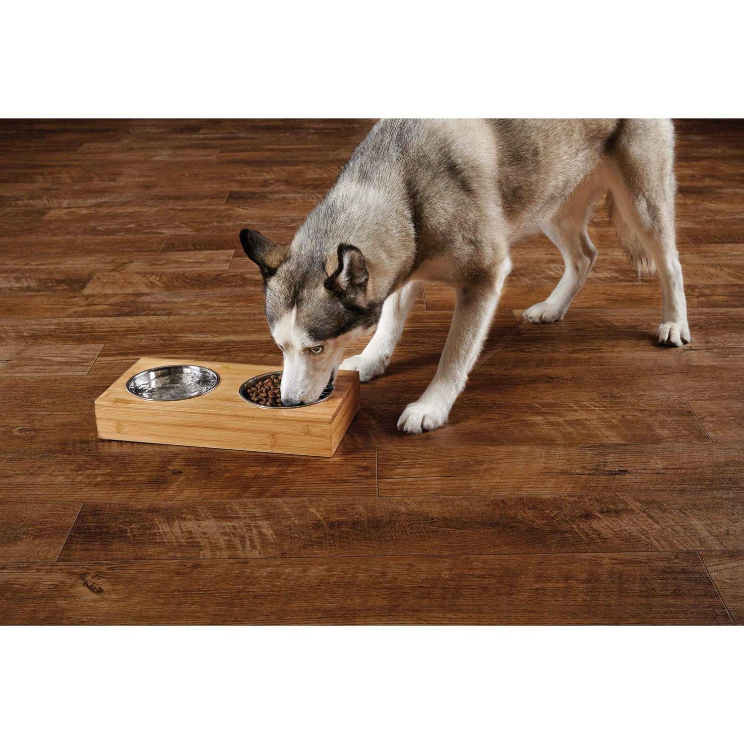 EveryYay Wood Double Diner for Dogs