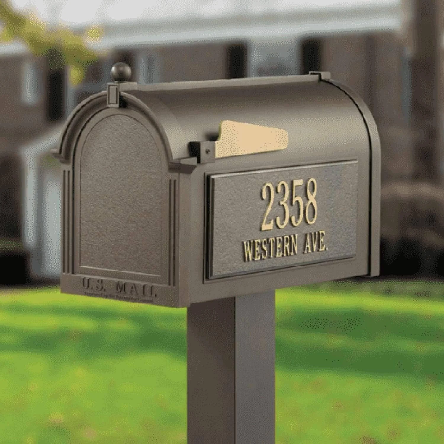 Whitehall 16311 Premium Mailbox Package, Black