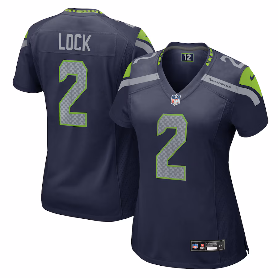 Women's Seattle Seahawks Drew Lock Nike College Navy Team Game Jersey