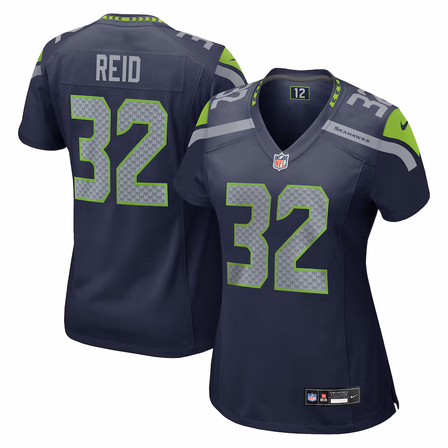 Women's Seattle Seahawks Mike Reid Nike College Navy Team Game Jersey