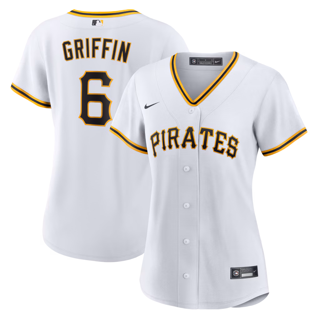 Women's Pittsburgh Pirates Konnor Griffin Nike White Home Replica Jersey