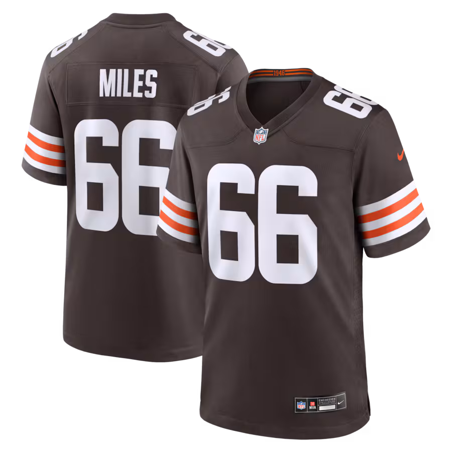 Men's Cleveland Browns Joshua Miles Nike Brown Team Game Jersey