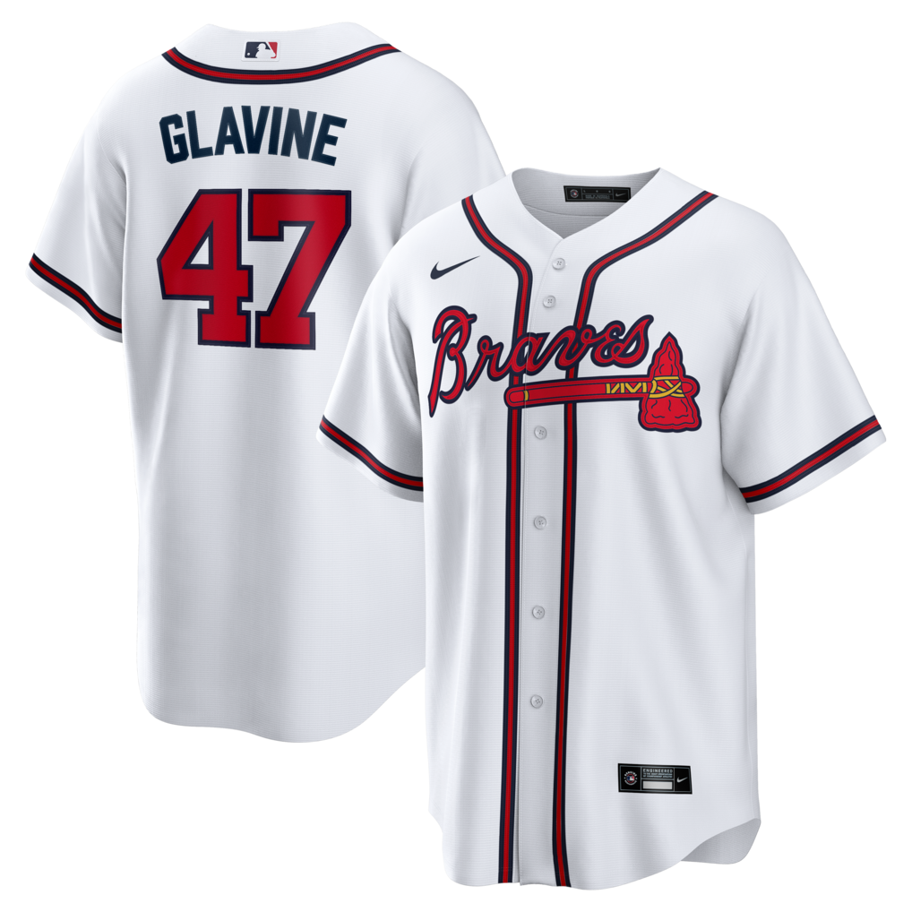 Men's Atlanta Braves Tom Glavine Nike White Home Retired Player Replica Jersey
