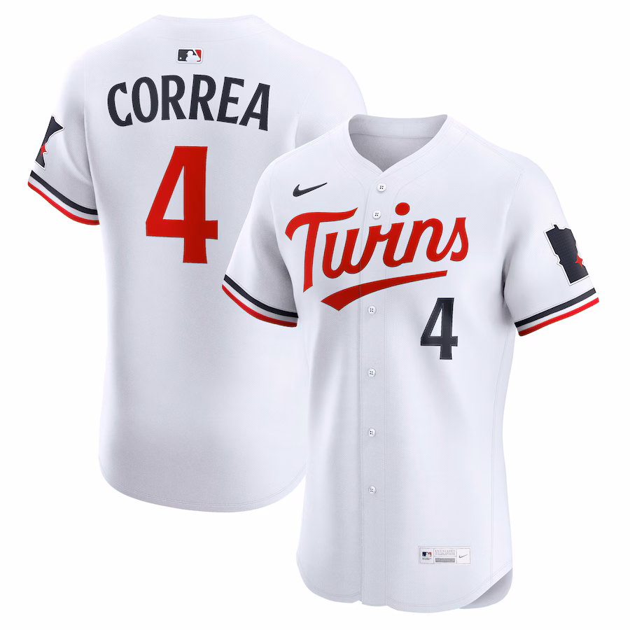 Men's Minnesota Twins Carlos Correa Nike White Home Elite Player Jersey