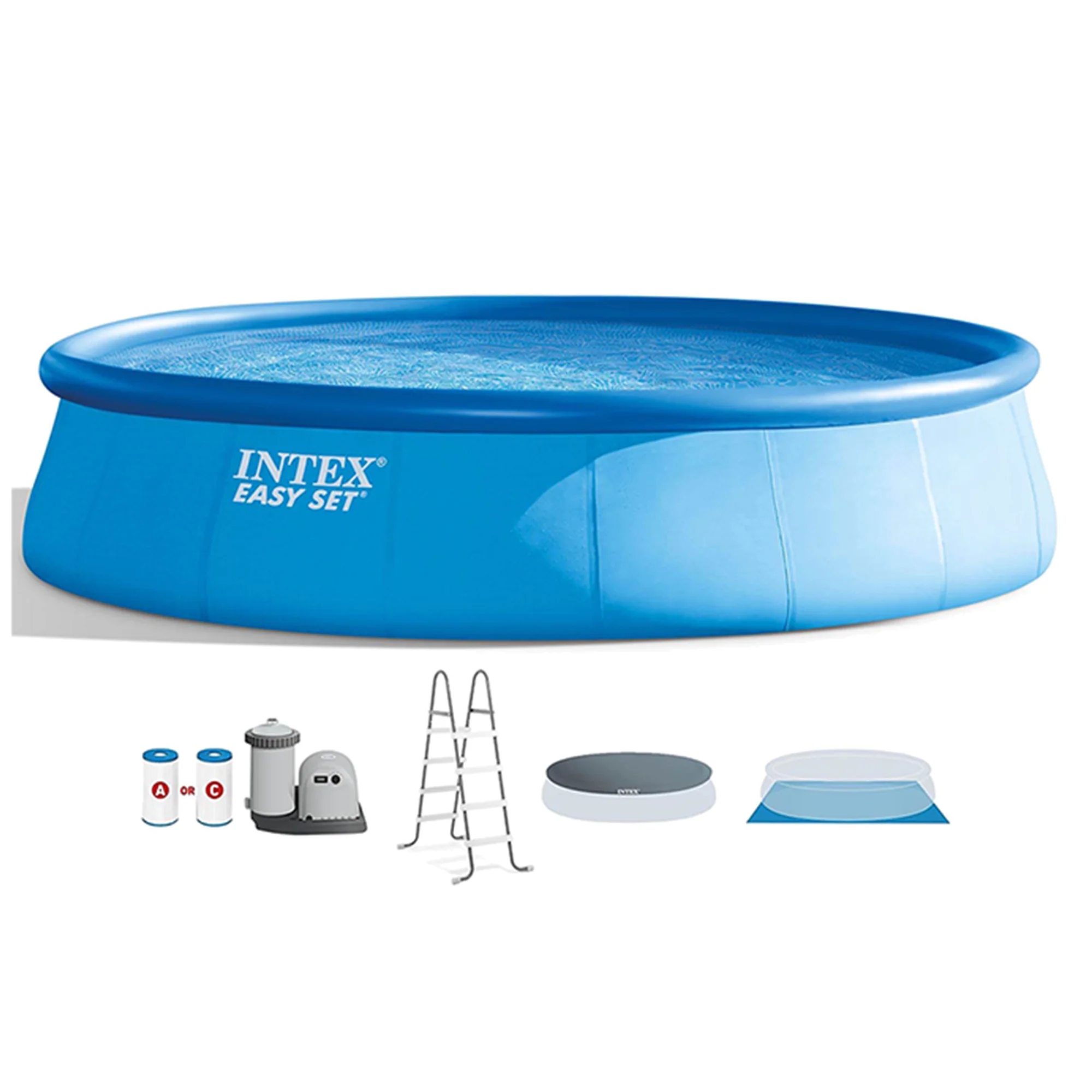 Intex Easy Set 18'x48 Inflatable Pool with Pump, Ladder & Maintenance Kit