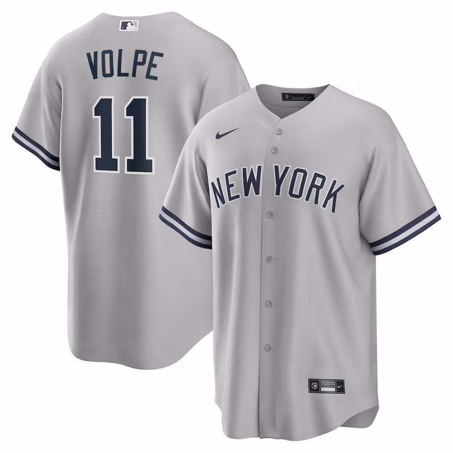 Men's New York Yankees Anthony Volpe Nike Gray Road Replica Jersey
