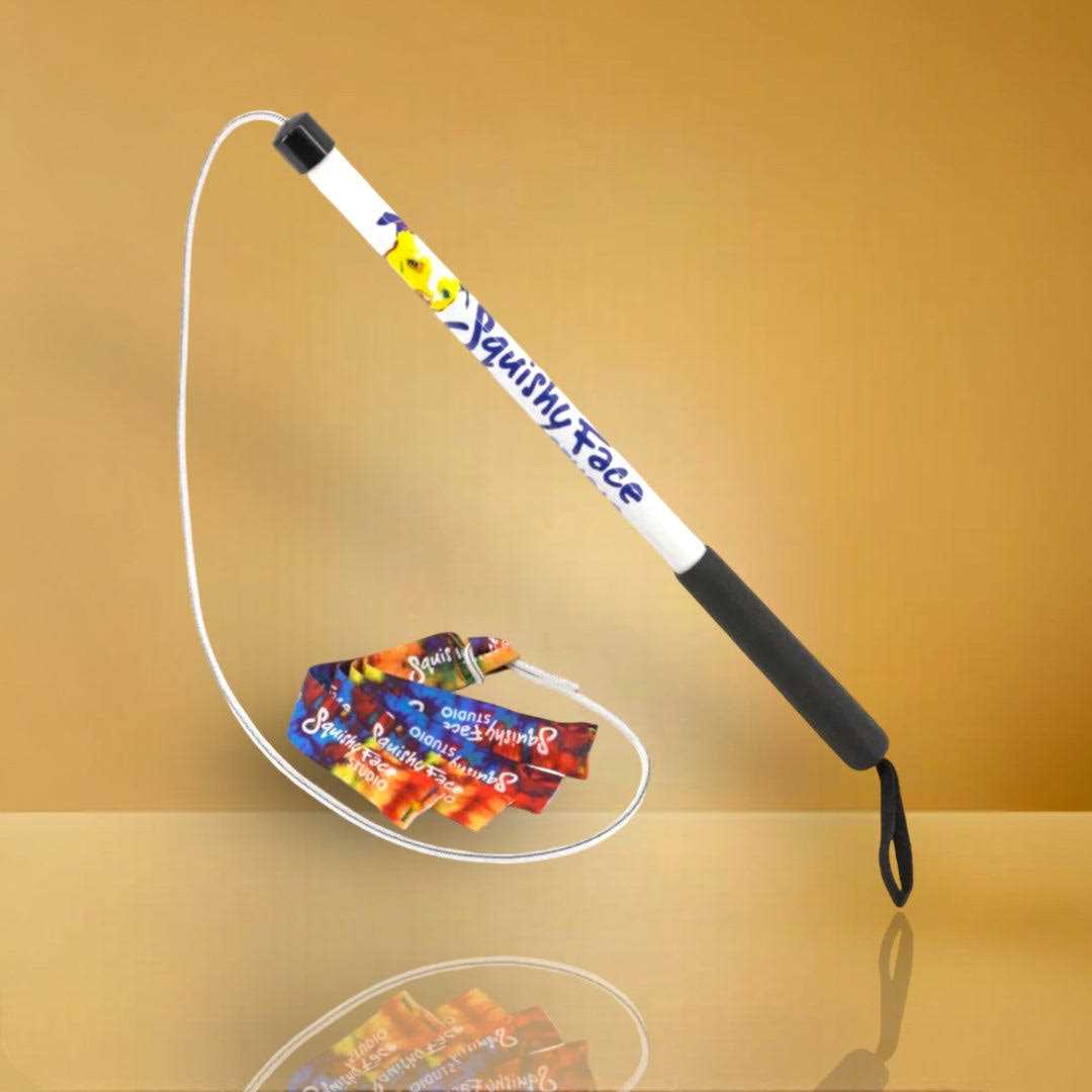 Squishy Face Studio Flirt Pole V2 Dog Toy with Lure