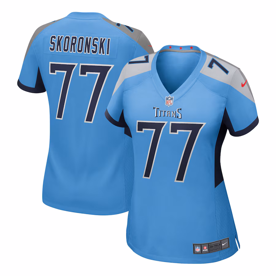 Women's Tennessee Titans Peter Skoronski Nike Light Blue Team Game Jersey