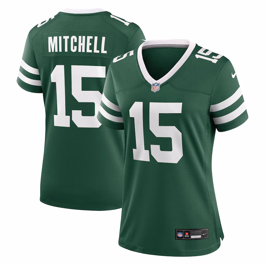 Women's New York Jets Adonai Mitchell Nike Legacy Green Team Game Jersey