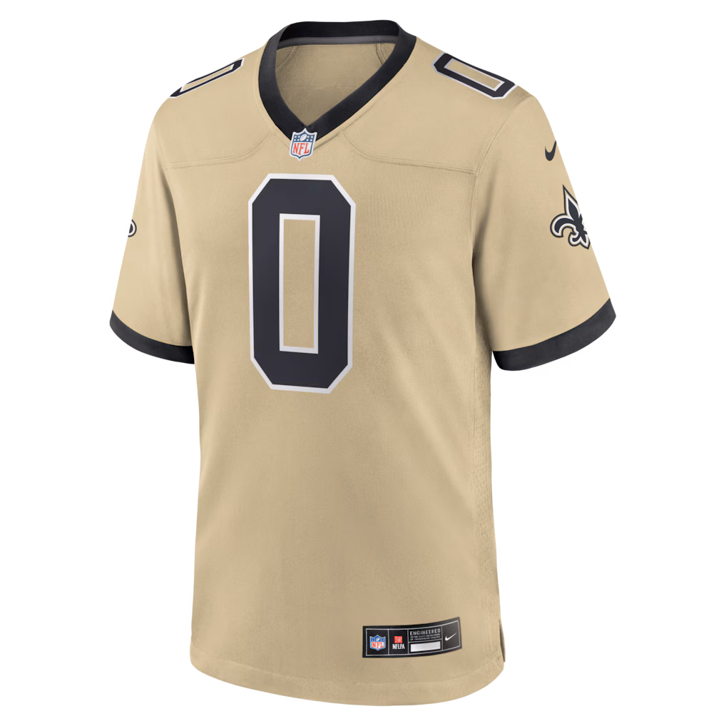 Men's New Orleans Saints Jordyn Tyson Nike Gold 2026 NFL Draft First Round Pick No. 8 Alternate Jersey