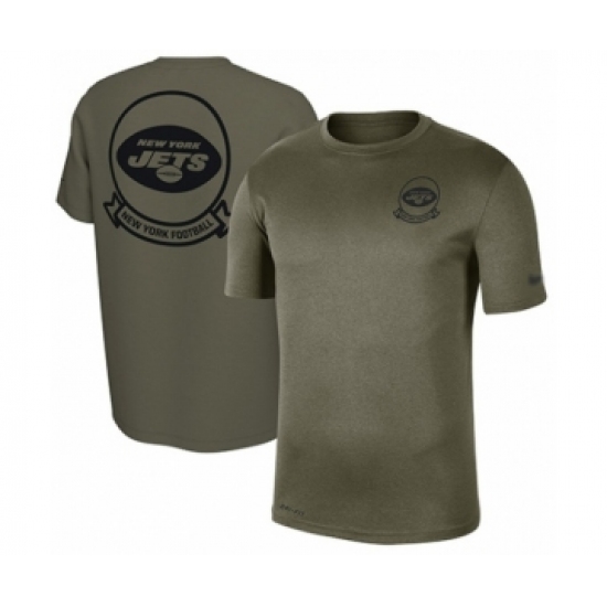 Football Men's New York Jets Olive 2019 Salute to Service Sideline Seal Legend Performance T-Shirt