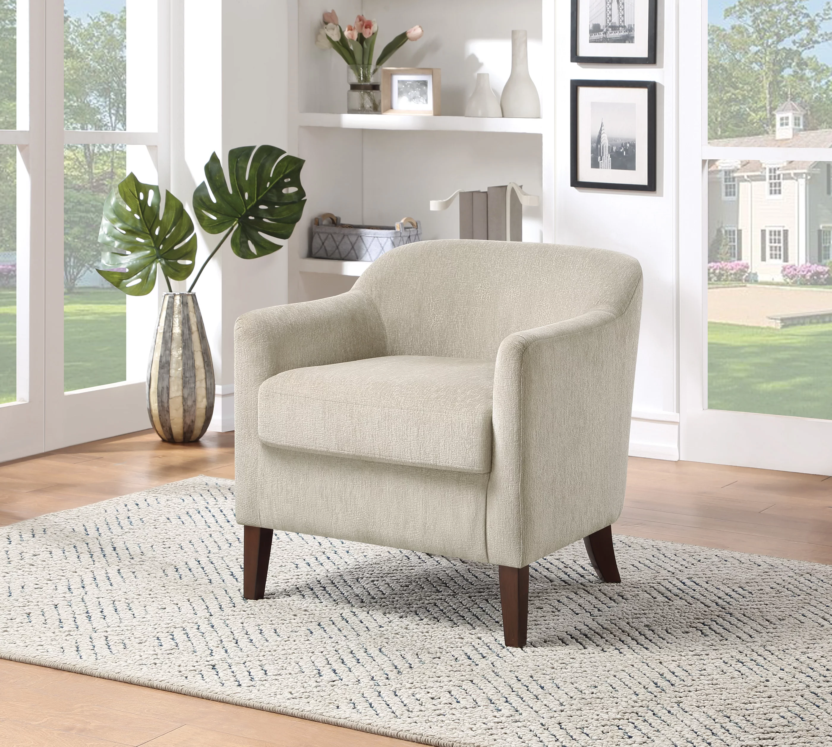 OSP Home Furnishings Eastwood Accent Chair in Pumice Fabric - Curated Treasures Market