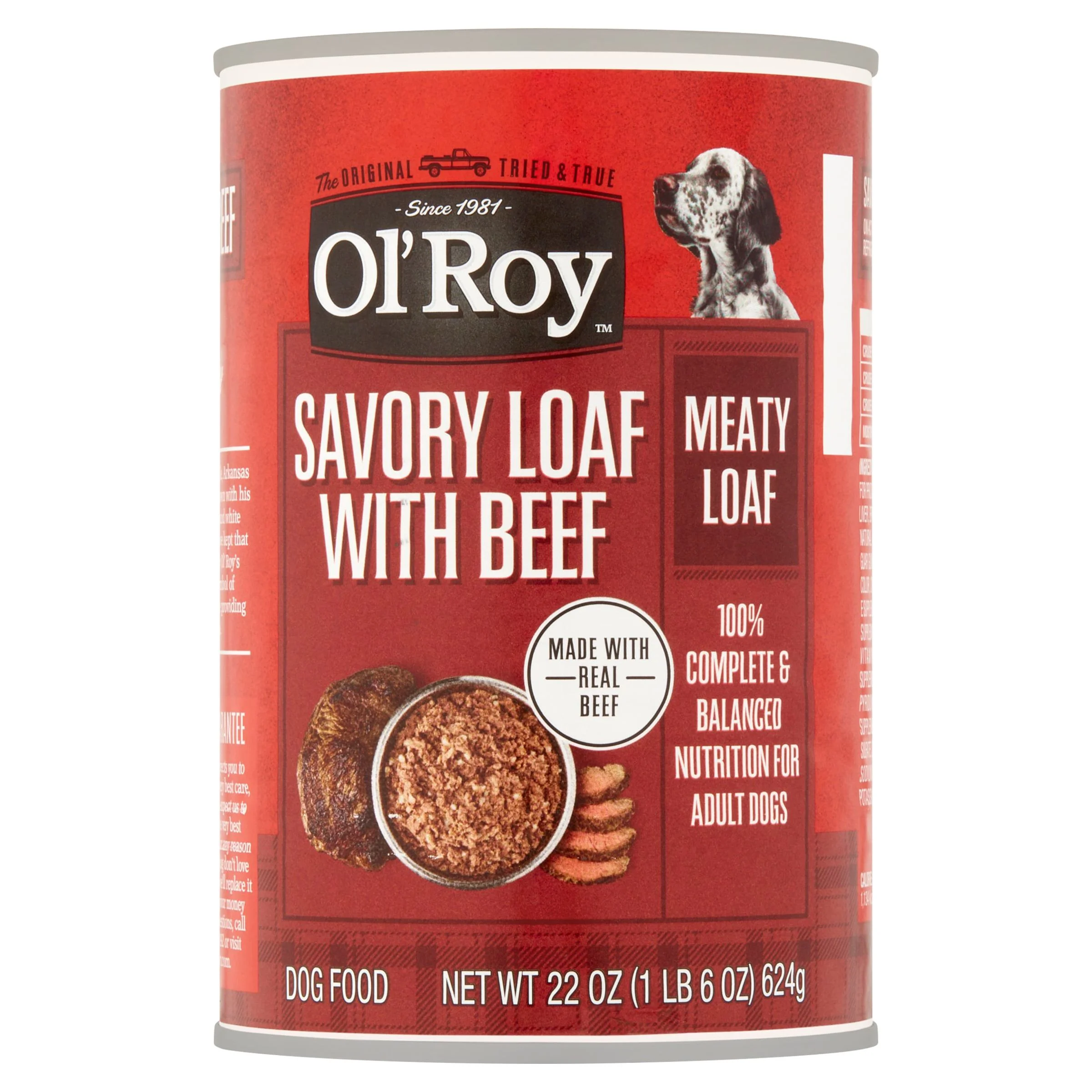(12 pack) Ol' Roy Savory Loaf with Beef Wet Dog Food, 22 oz Can - Curated Treasures Market