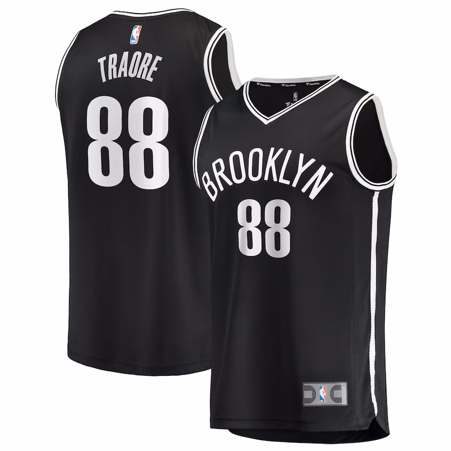 Youth Brooklyn Nets Nolan Traoré Fanatics Black Fast Break Replica Jersey - Icon Edition