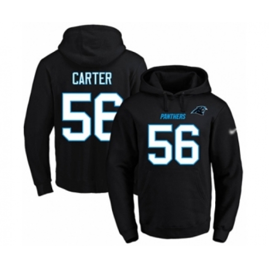 Football Men's Carolina Panthers #56 Jermaine Carter Black Name & Number Pullover Hoodie