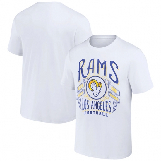 Men's Los Angeles Rams White X Darius Rucker Collection Vintage Football T Shirt