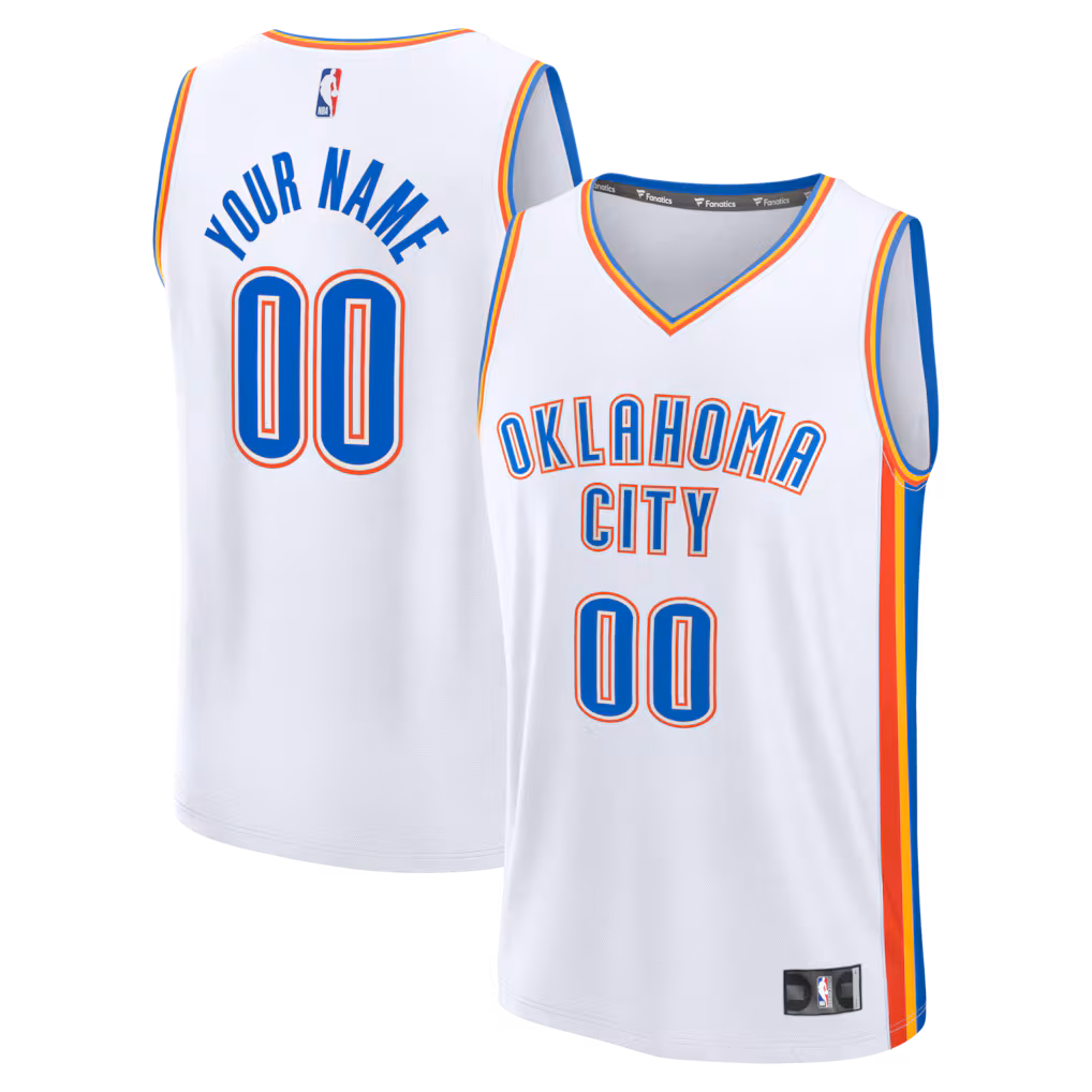 Youth Oklahoma City Thunder Fanatics White Fastbreak Custom Jersey - Association Edition
