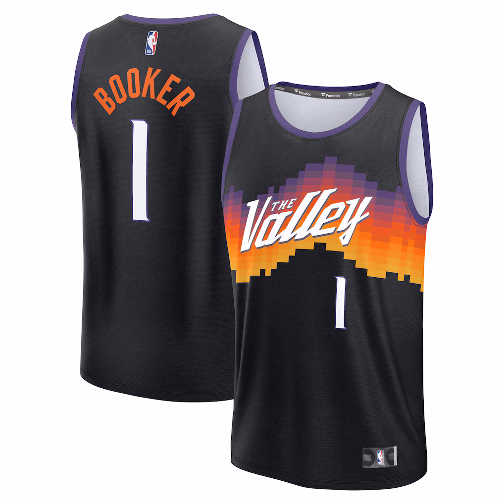 Youth Phoenix Suns Devin Booker Fanatics Black 2025/26 City Edition Fast Break Jersey