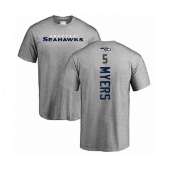 Football Seattle Seahawks #5 Jason Myers Ash Backer T-Shirt