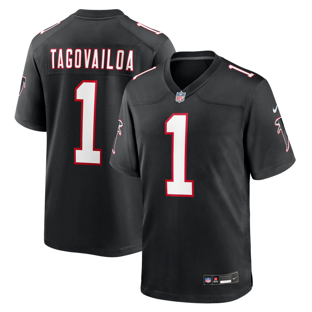 Men's Atlanta Falcons Tua Tagovailoa Nike Black Alternate Game Jersey
