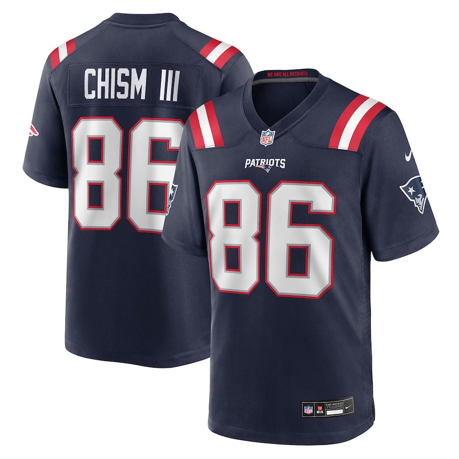 Men's New England Patriots Efton Chism III Nike Navy Team Game Jersey