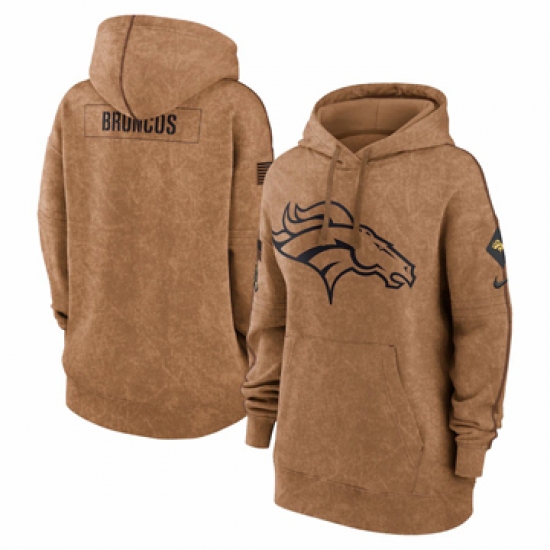 Women's Denver Broncos Nike Brown 2023 Salute to Service Pullover Hoodie