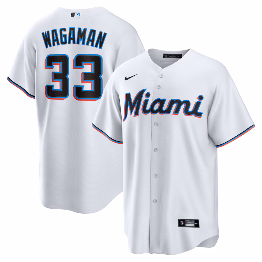 Men's Miami Marlins Eric Wagaman Nike White Home Replica Jersey
