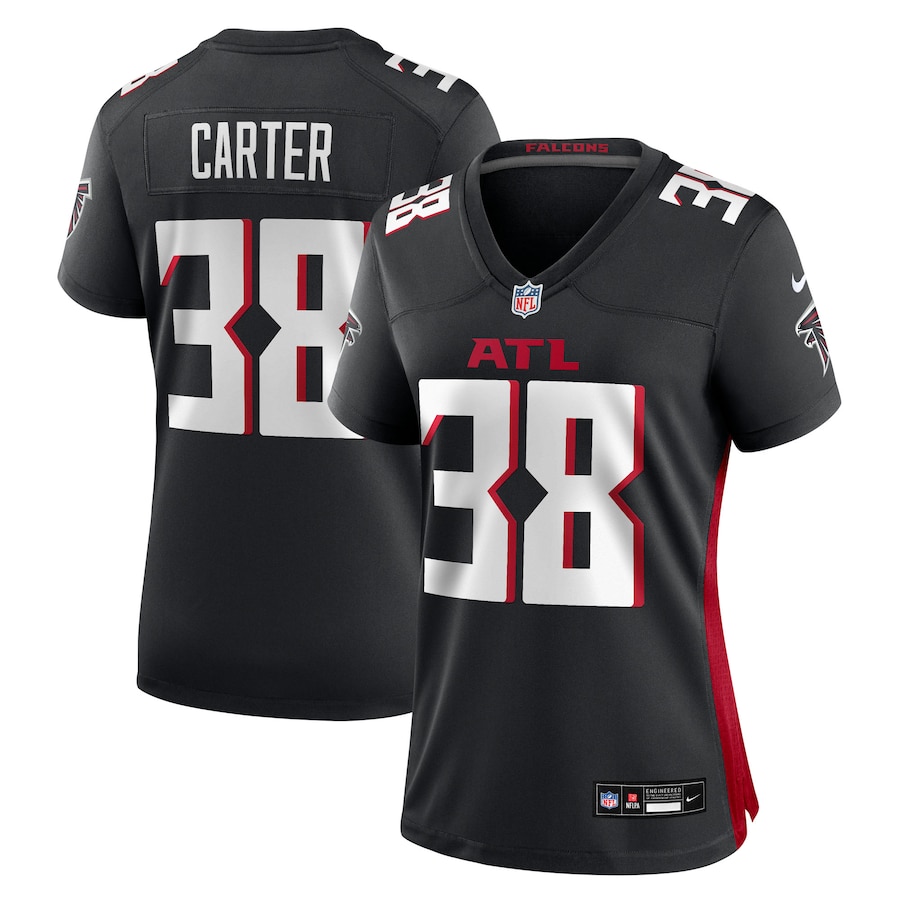 Women's Atlanta Falcons Nathan Carter Nike Black Team Game Jersey