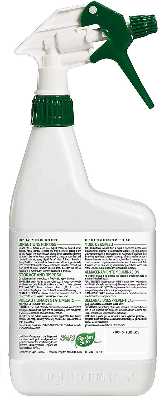 Liquid Fence Deer & Rabbit Repellent Ready-To-Use, 32-Ounce, 6-Pack - Curated Treasures Market