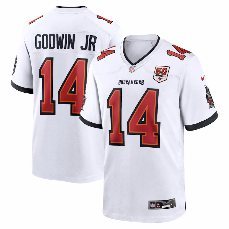 Men's Tampa Bay Buccaneers Chris Godwin Jr. Nike White 50th Season White Game Jersey