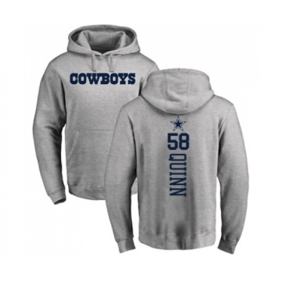 Football Dallas Cowboys #58 Robert Quinn Ash Backer Pullover Hoodie