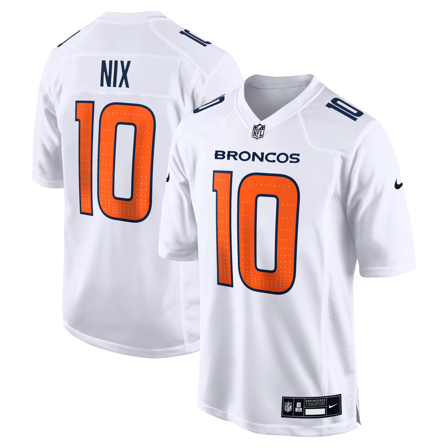 Men's Denver Broncos Bo Nix Nike White Tundra Fashion Game Jersey