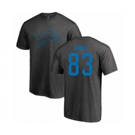 Football Detroit Lions #83 Jesse James Ash One Color T-Shirt