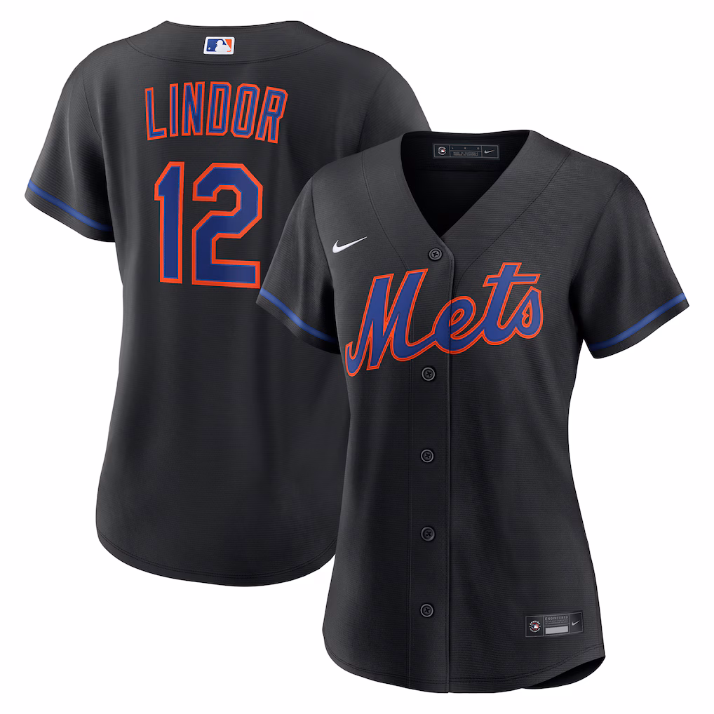 Women's New York Mets Francisco Lindor Nike Black Alternate Replica Jersey