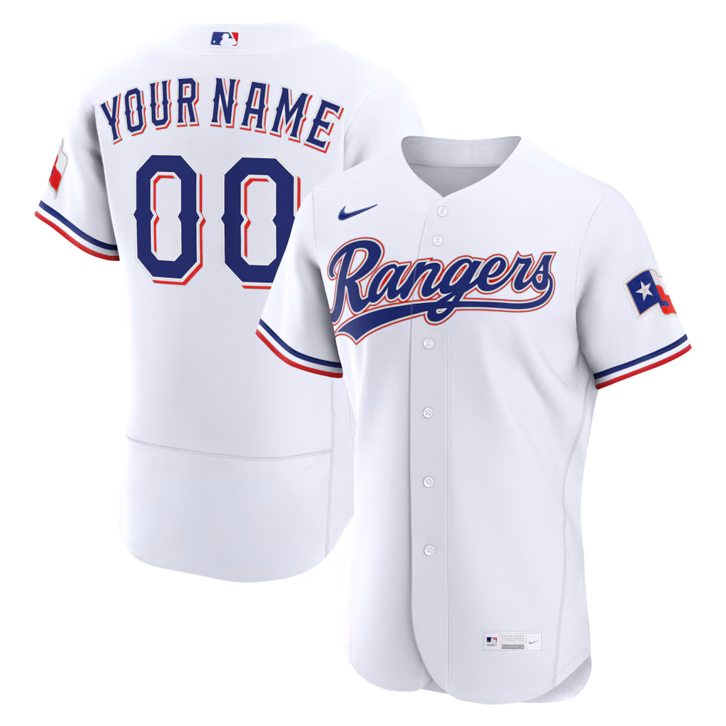 Men's Texas Rangers Nike White Home Authentic Custom Jersey