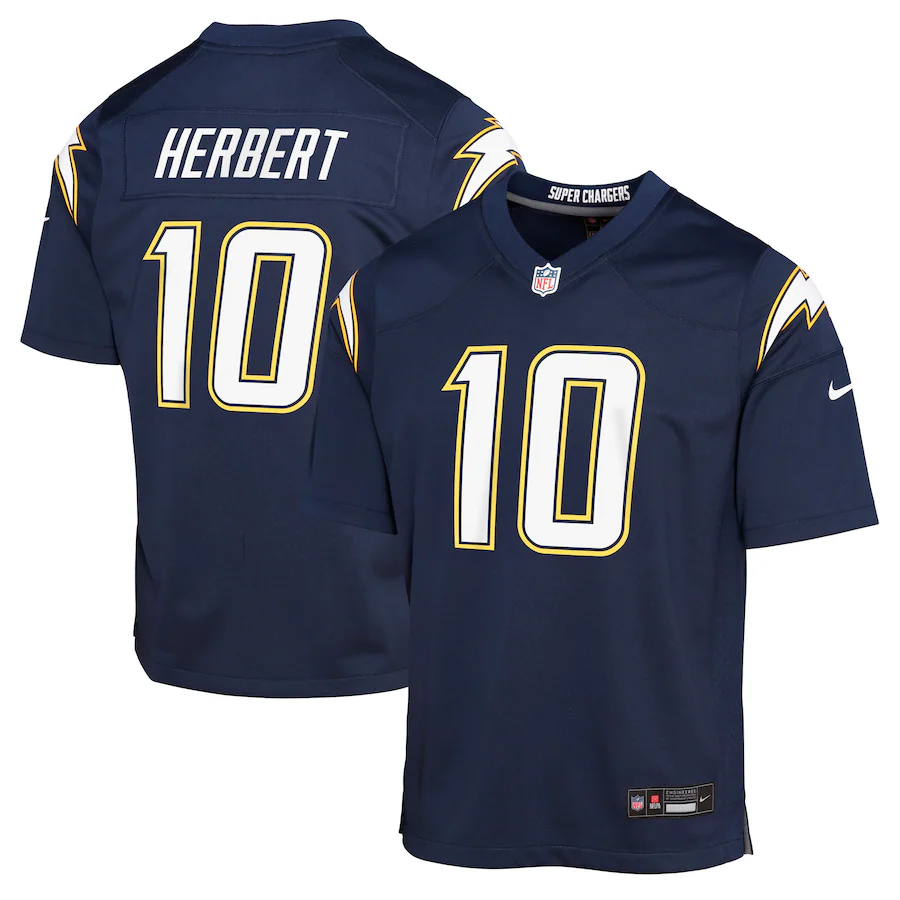 Youth Los Angeles Chargers Justin Herbert Nike Navy Alternate Super Chargers Game Player Jersey