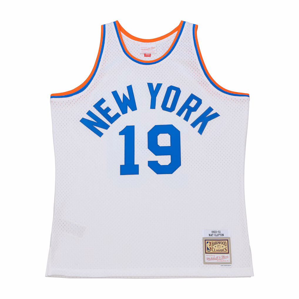 Men's New York Knicks Nathaniel Clifton Mitchell & Ness White 1950-51 Pioneers Swingman Jersey