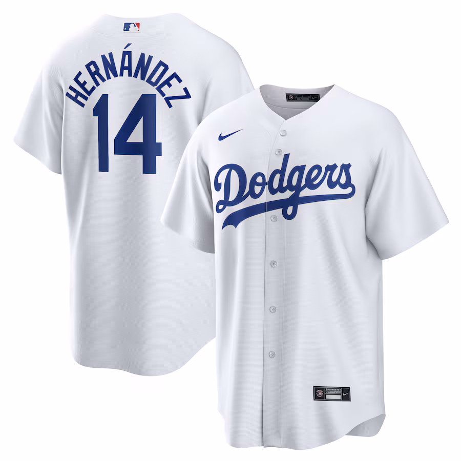 Men's Los Angeles Dodgers Enrique Hernandez Nike White Home Replica Player Name Jersey