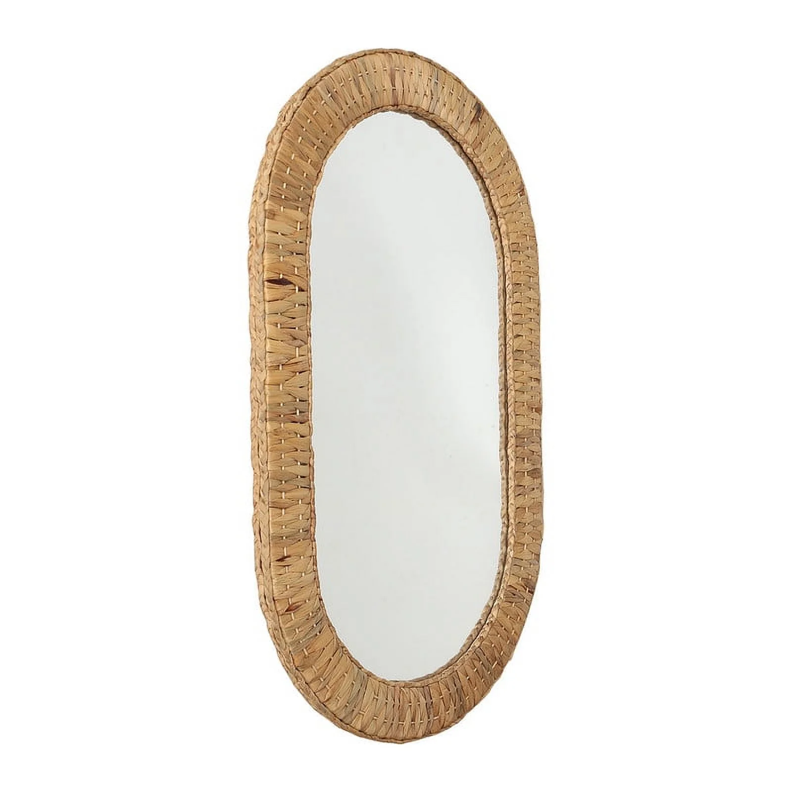 Oasis Grass Oval Rattan Woven Boho Wall Mirror - nonisabriya