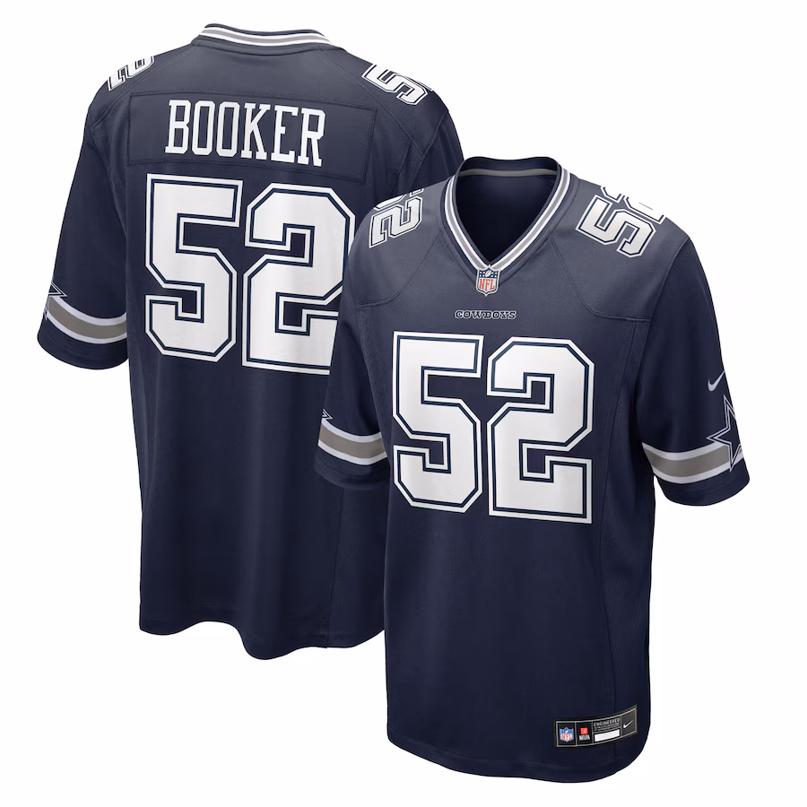 Men's Dallas Cowboys Tyler Booker Nike Navy 2025 NFL Draft First Round Pick Game Jersey